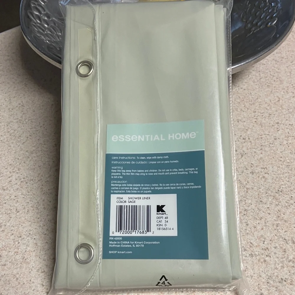 Essentials Home Sage Shower Liner